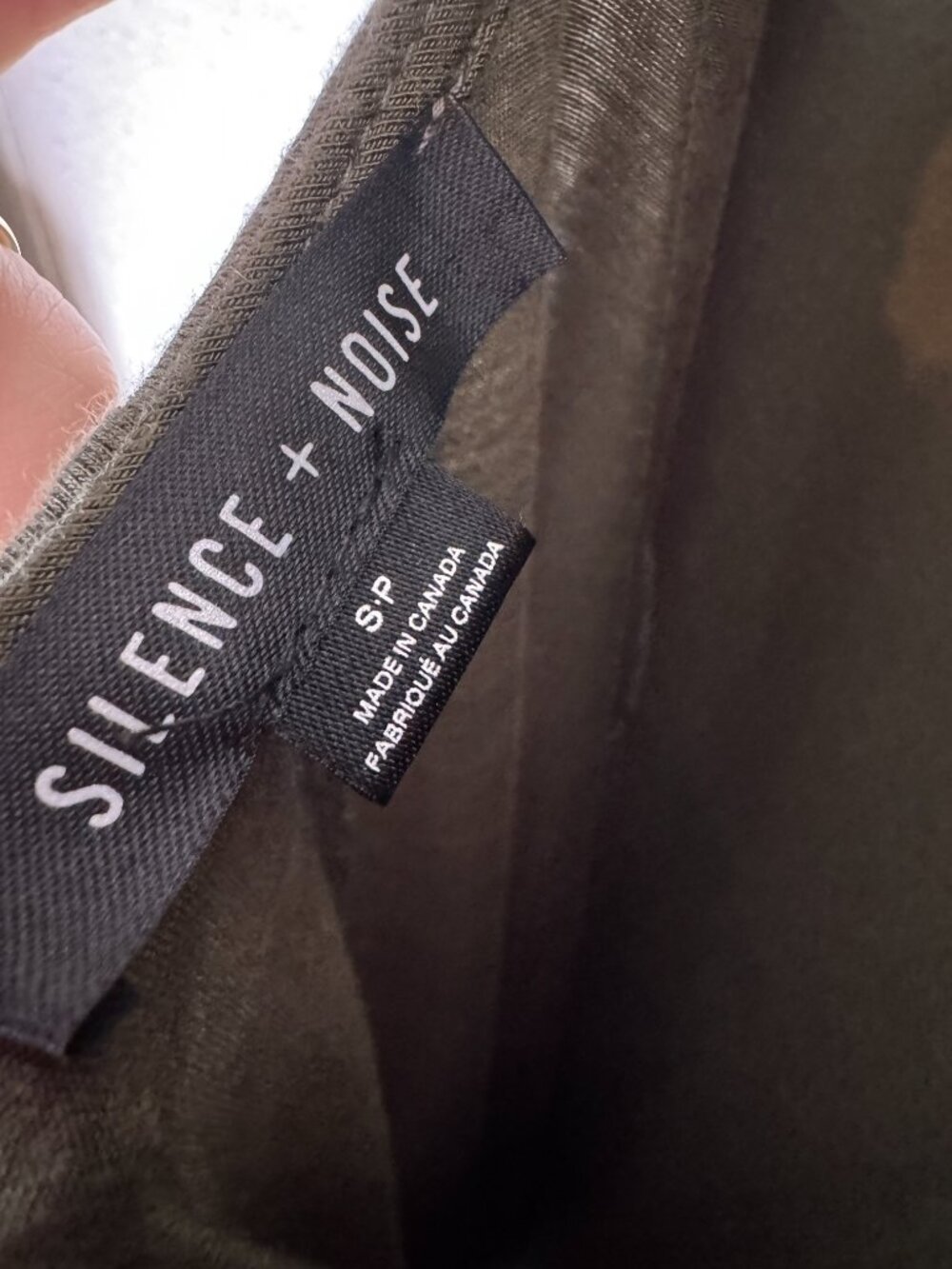 Silence + Noise Olive Green Mock Neck Halter Midi Dress Open Back Bodycon Small - Picture 5 of 7